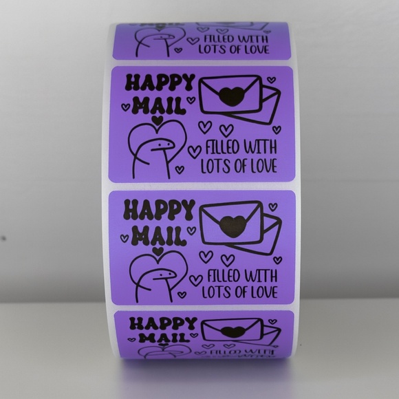 Happy Mail Stickers Filled With Love | Mint Cute Packaging Labels Heart - Picture 4 of 11